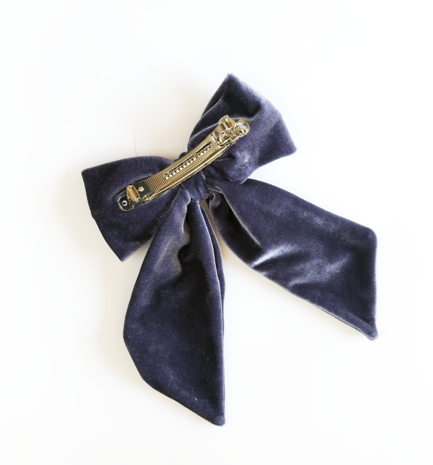 Presilha de cabelo laço de veludo azul