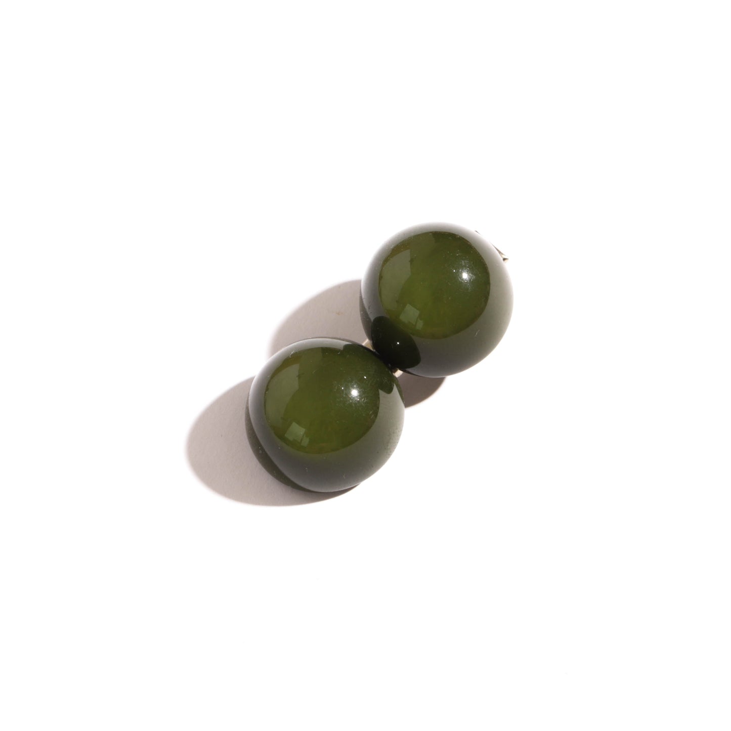 Presilha de cabelo esferas verde musgo