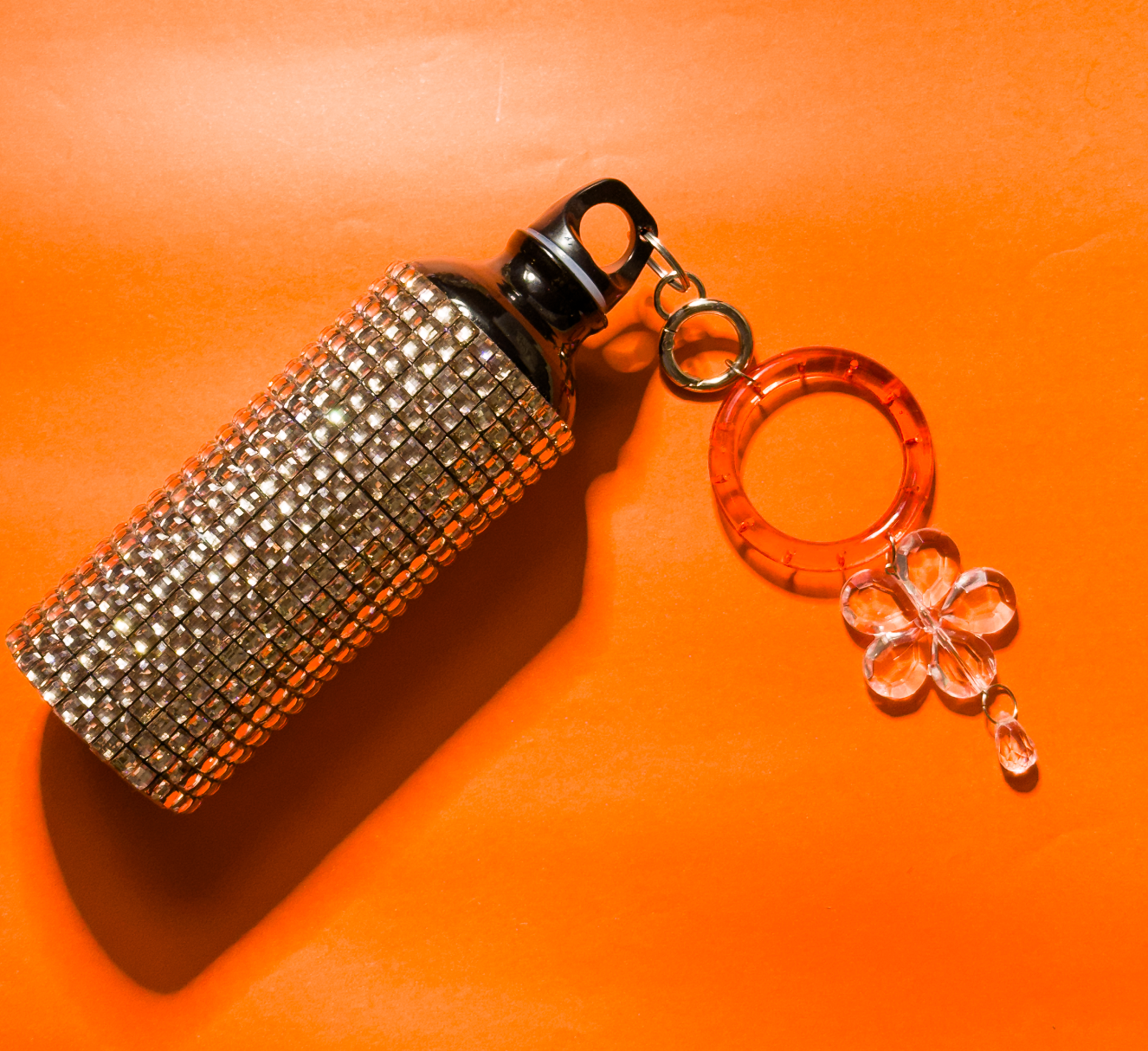 Garrafinha Cantil strass bold flower power