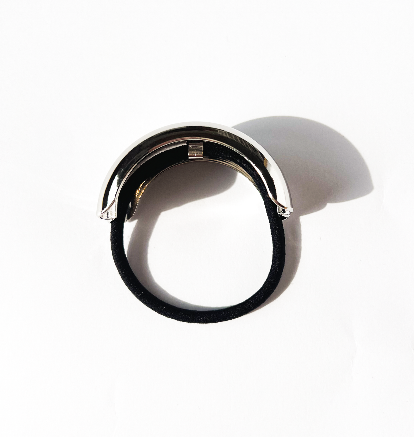 Elástico de cabelo ponteira dupla prata