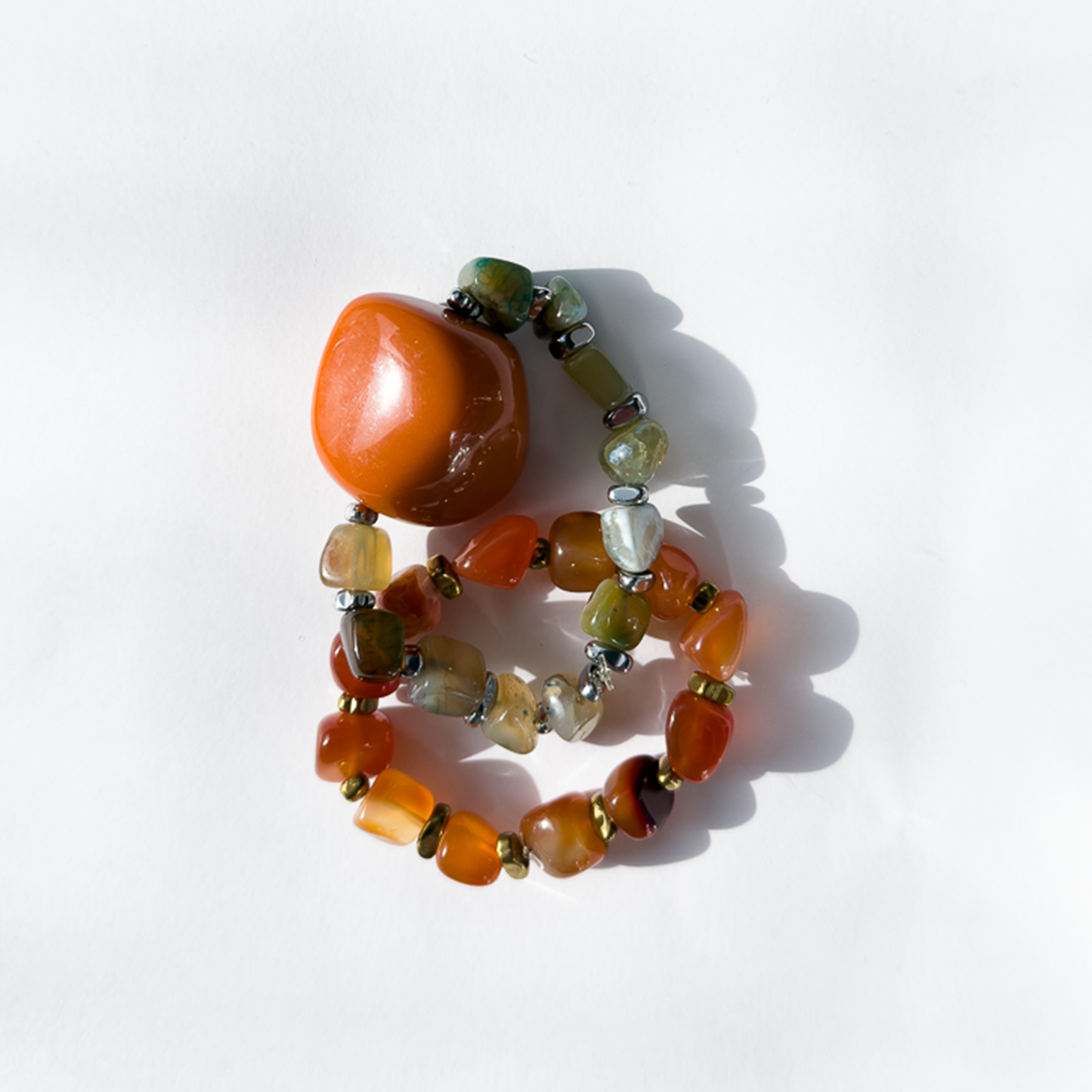 Pulseira boho com pedras naturais (2und)