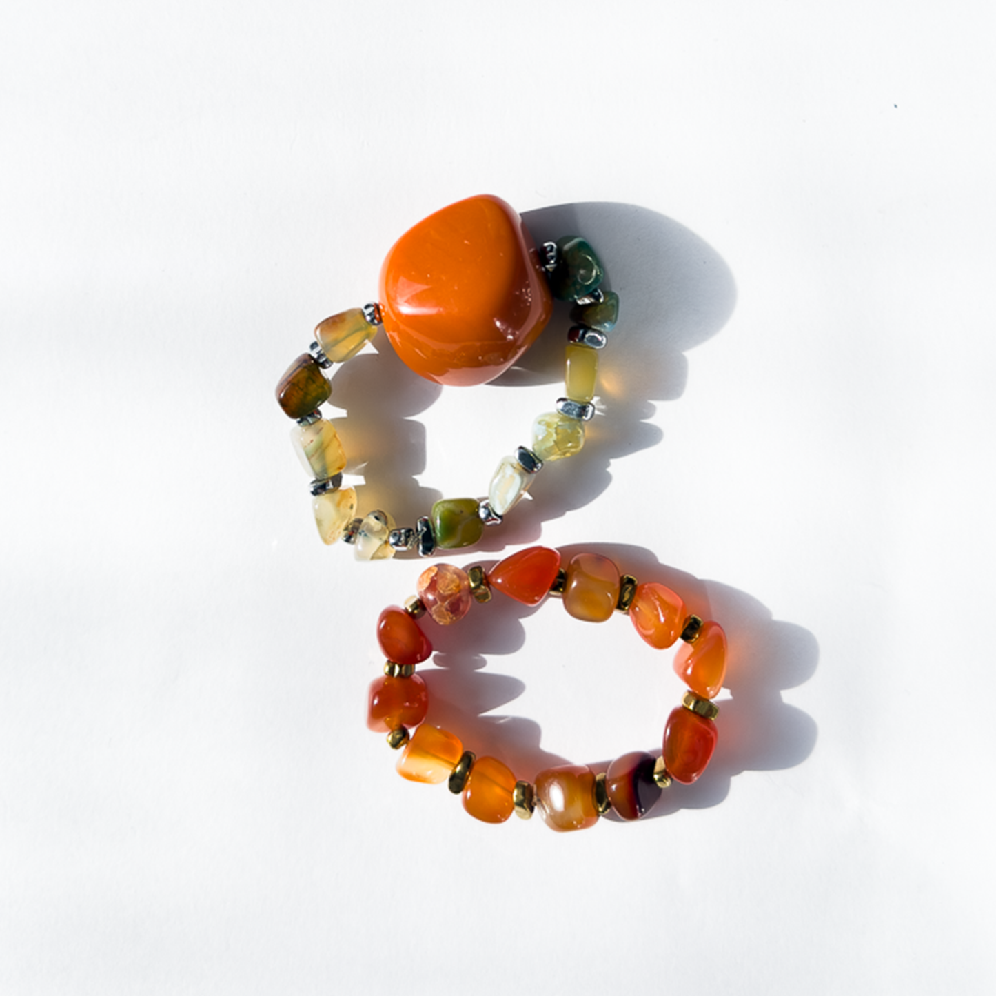 Pulseira boho com pedras naturais (2und)