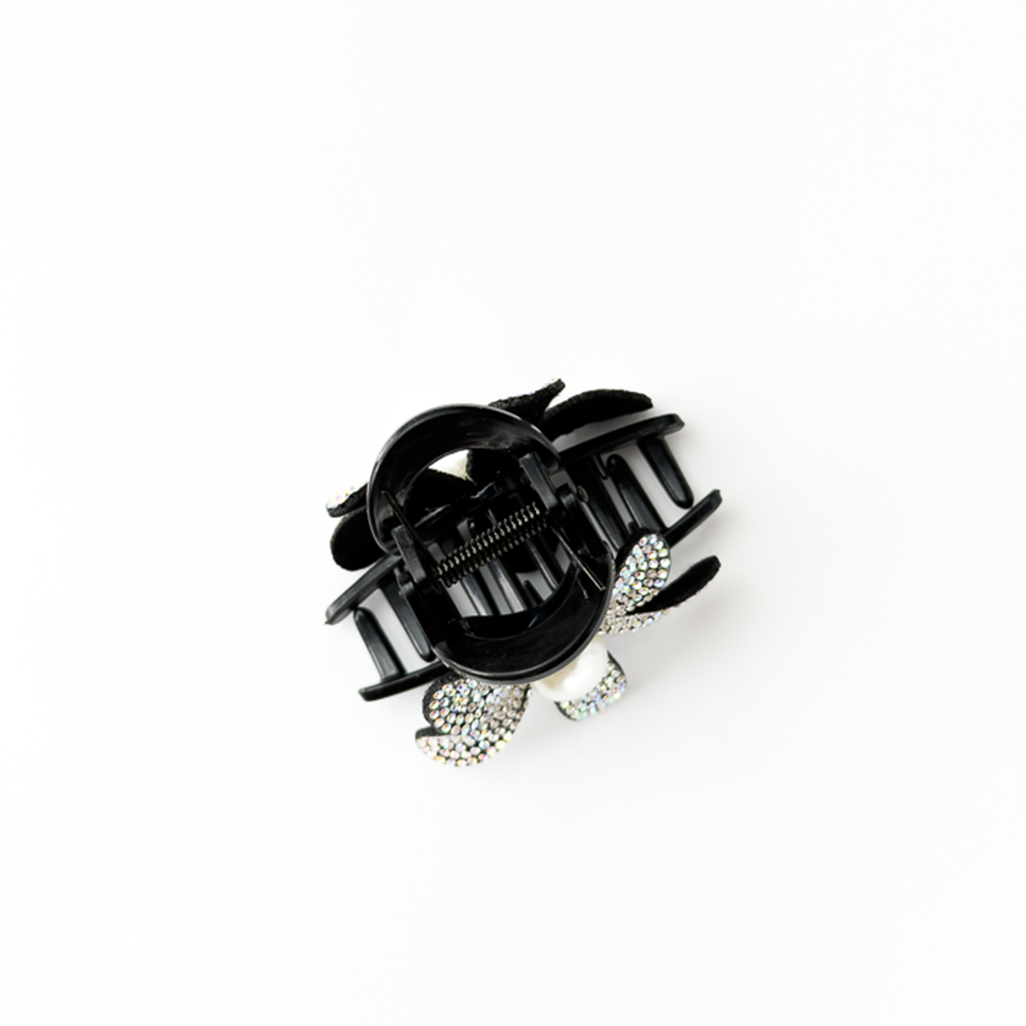 Piranha de cabelo flor strass e pérola