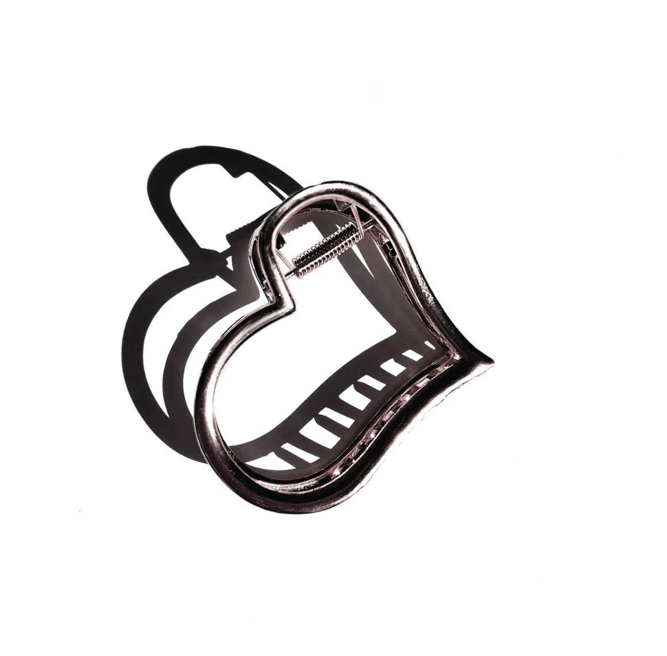 Piranha metal coração prata