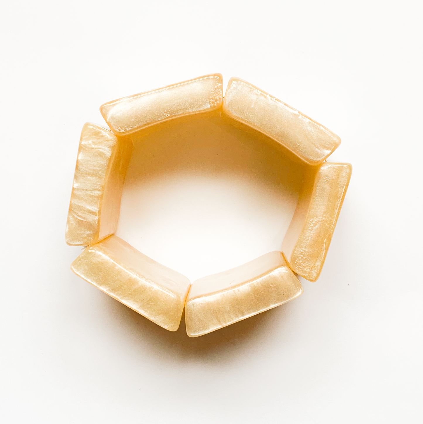 Pulseira Madrepérola retangular creme