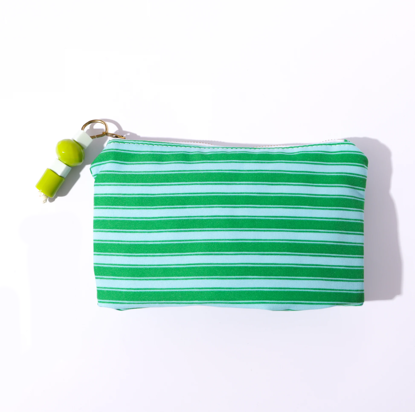 Necessaire listrada azul e verde