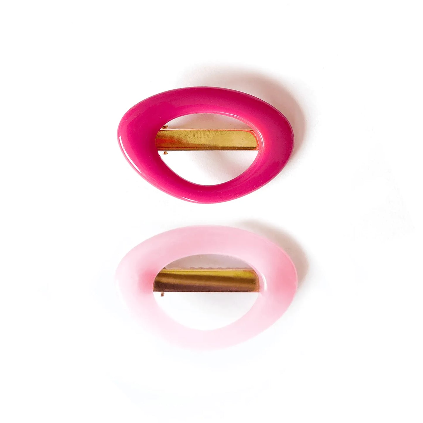 Presilha de cabelo cat eye tons de rosa (2unid.)