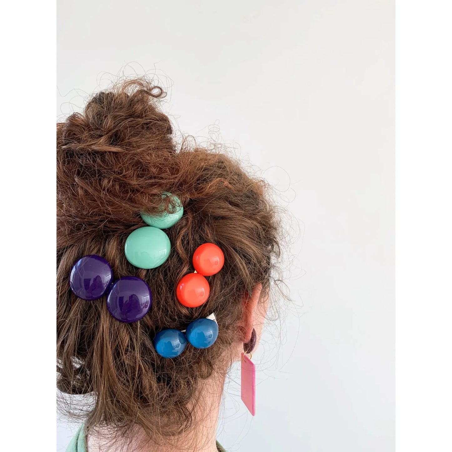 Presilha de cabelo esferas laranja