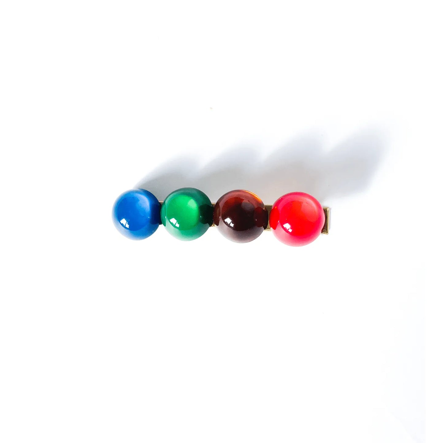 Presilha de cabelo gummy vermelha, tartaruga, verde e azul