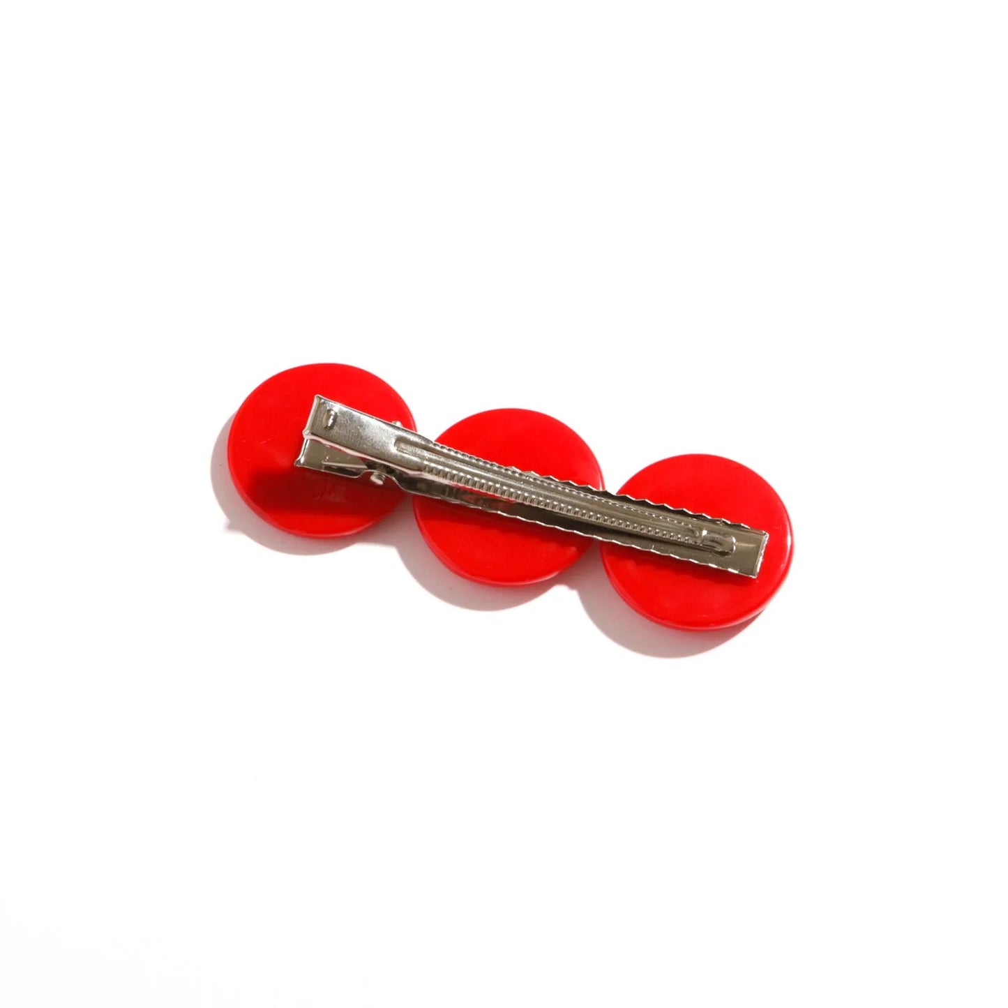 Presilha de cabelo poá vermelho