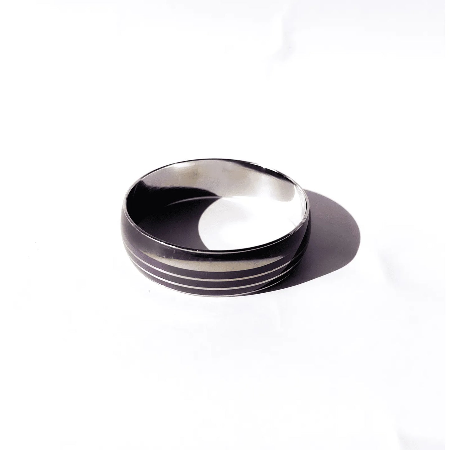 Pulseira Listras Vintage Roxo e Prata