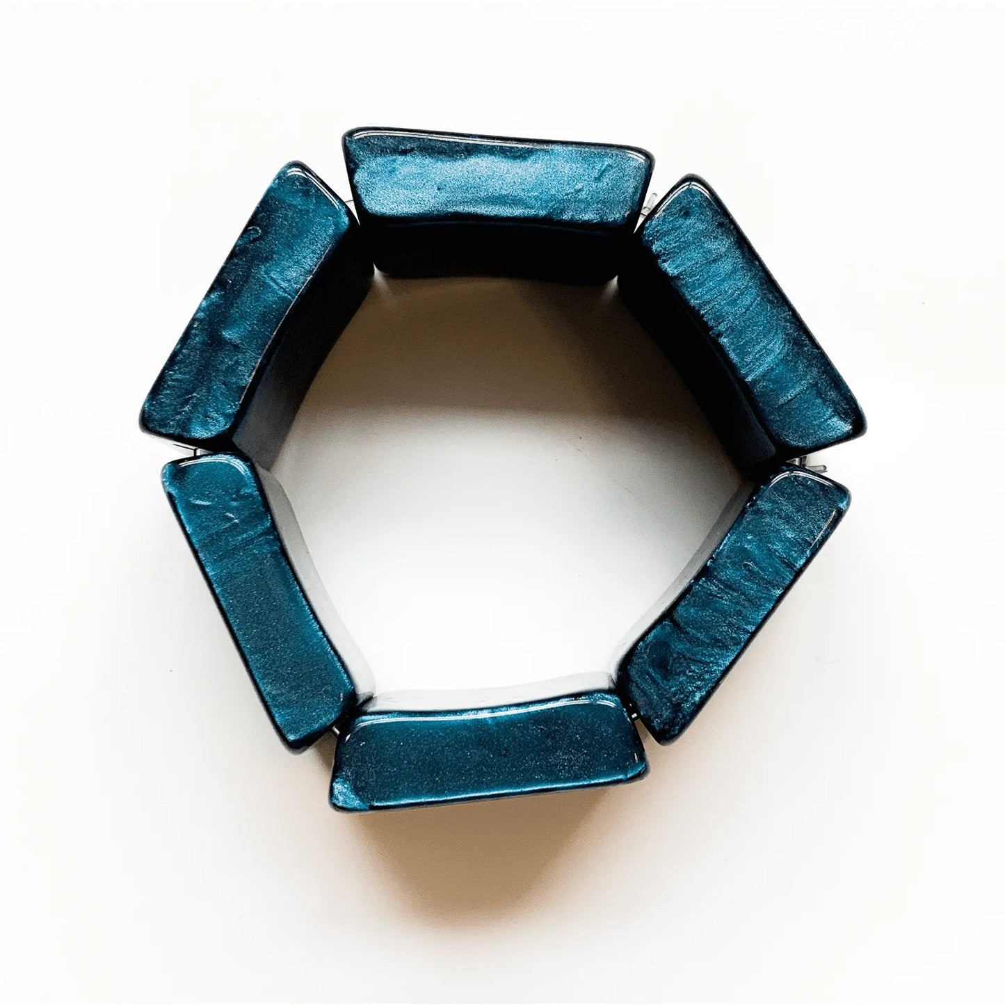 Pulseira Madrepérola retangular azul