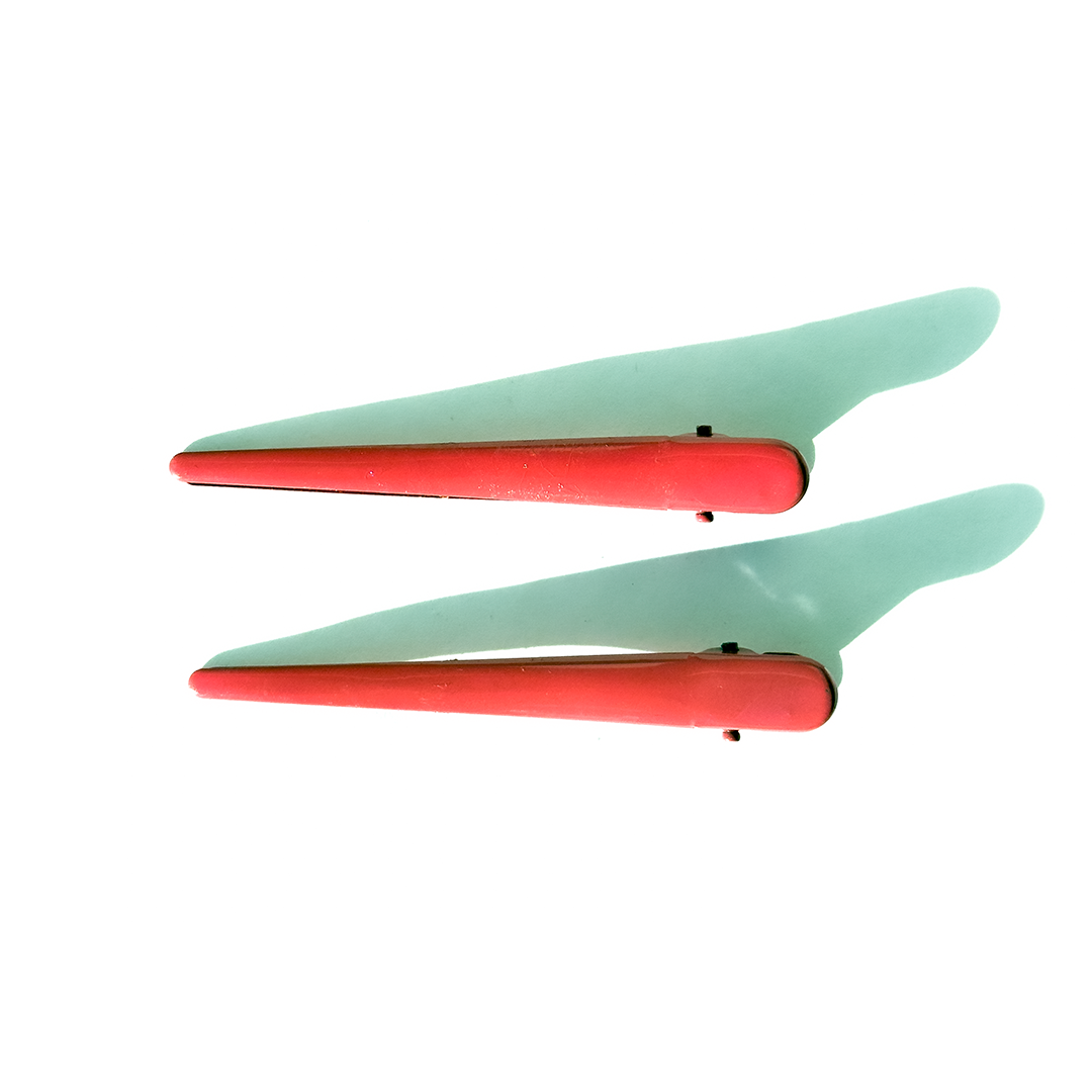 Dupla de presilha de cabelo metal bico de pato rosa