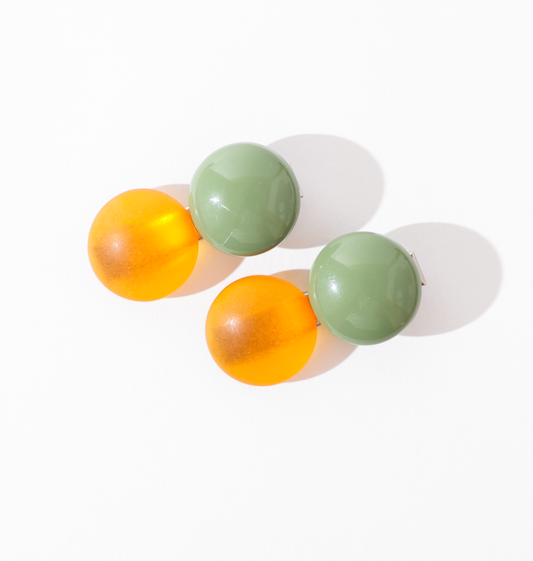Presilha de cabelo game laranja e verde água