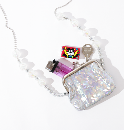 Bolsa mini porta isqueiro holográfica prata