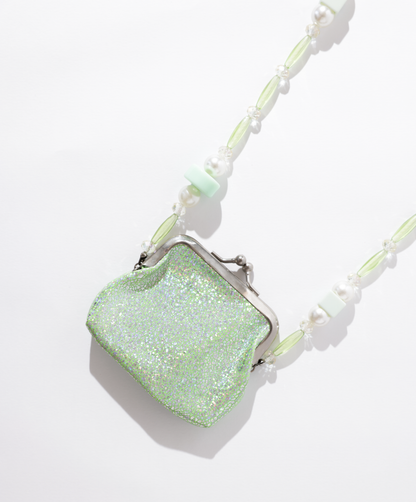 Bolsa mini porta isqueiro verde holográfica