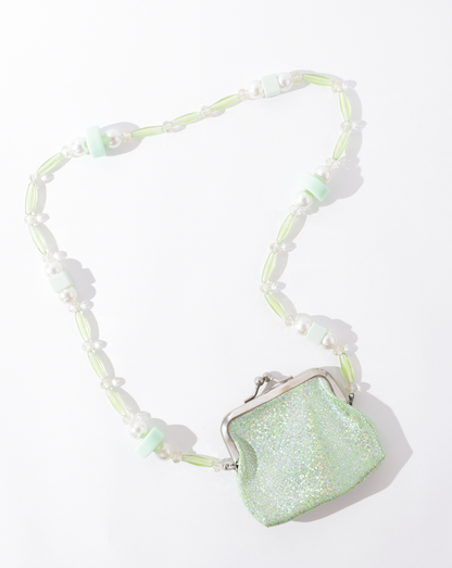 Bolsa mini porta isqueiro verde holográfica
