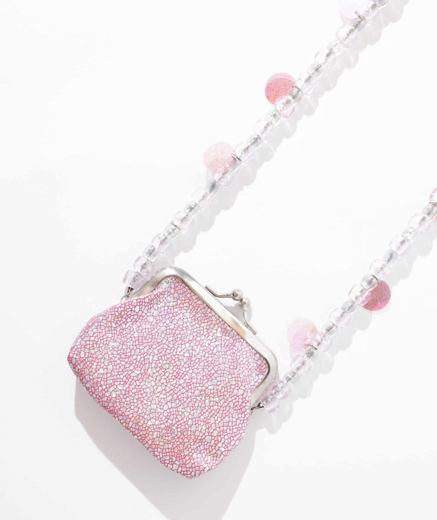 Bolsa mini porta isqueiro rosa holográfica