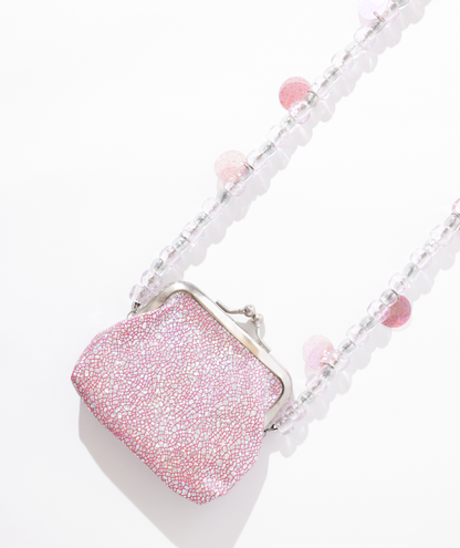 Bolsa mini porta isqueiro rosa holográfica