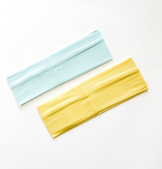 Faixa de cabelo amarelo e azul claro