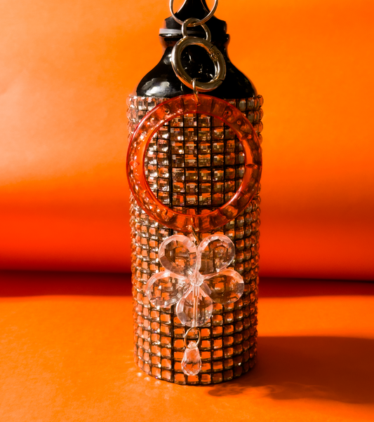 Garrafinha Cantil strass bold flower power