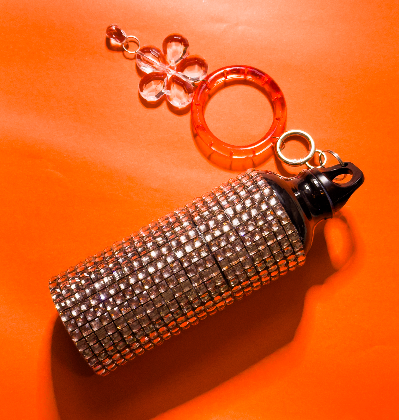 Garrafinha Cantil strass bold flower power
