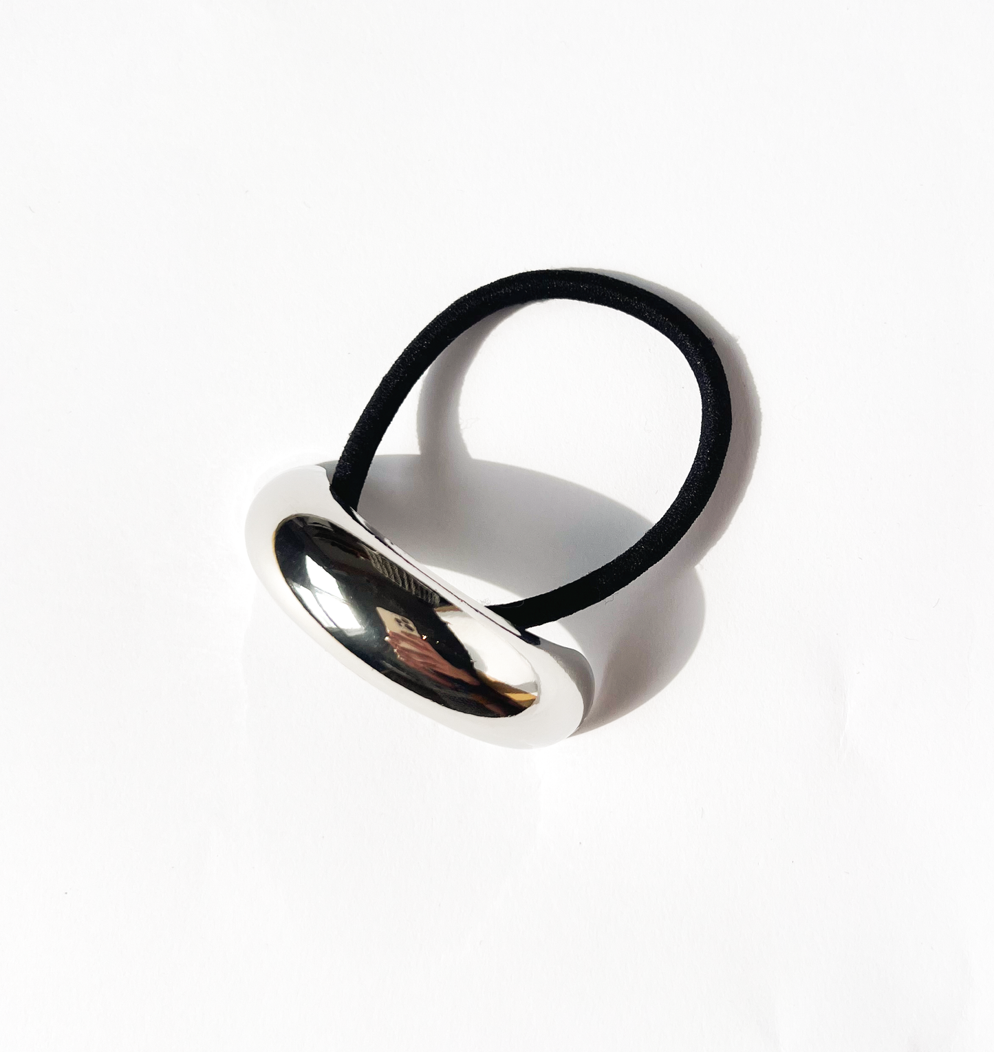 Elástico de cabelo ponteira único prata