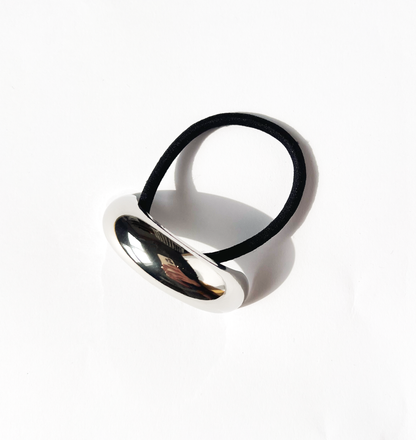 Elástico de cabelo ponteira único prata