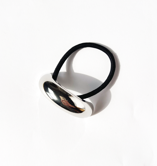 Elástico de cabelo ponteira único prata