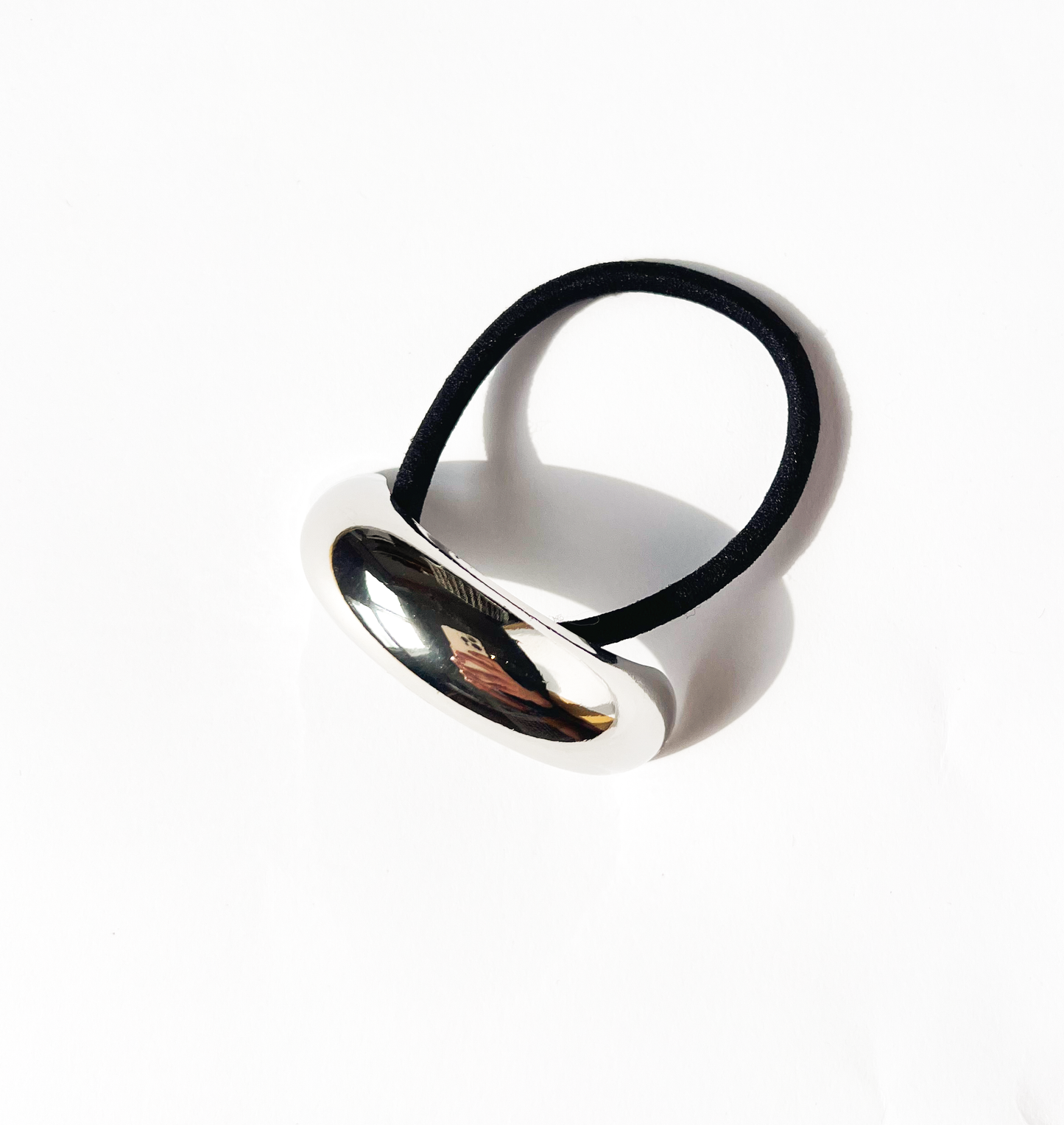 Elástico de cabelo ponteira único prata