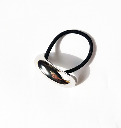 Elástico de cabelo ponteira único prata