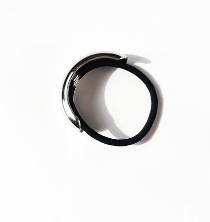 Elástico de cabelo ponteira único prata