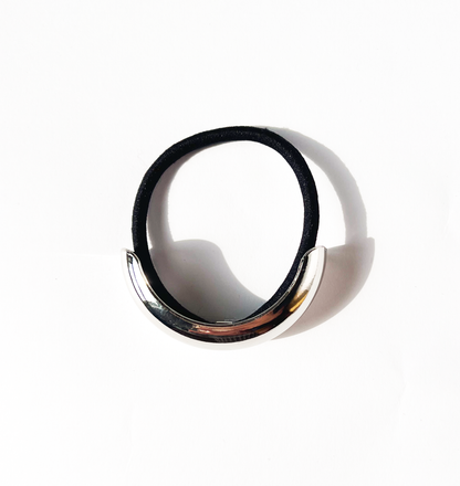 Elástico de cabelo ponteira único prata