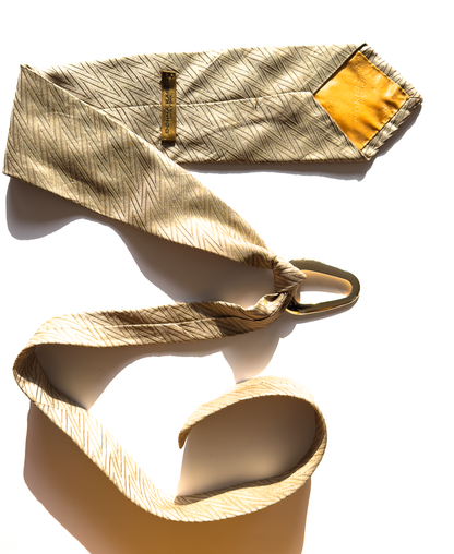 Gravata vintage com fivela de metal dourado #6