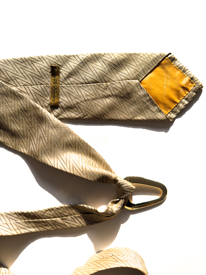 Gravata vintage com fivela de metal dourado #6