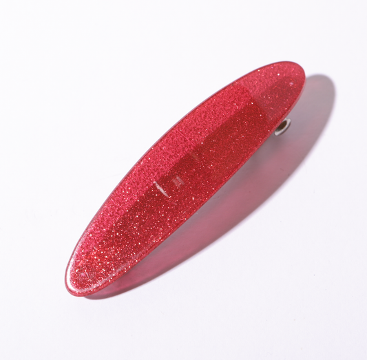 Presilha de cabelo glitter vermelha