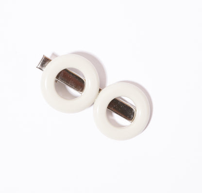 Presilha de cabelo disco branco