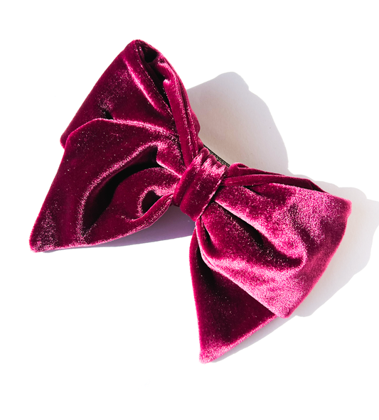 Presilha de cabelo laço curto magenta