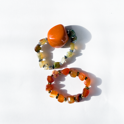 Pulseira boho com pedras naturais (2und)