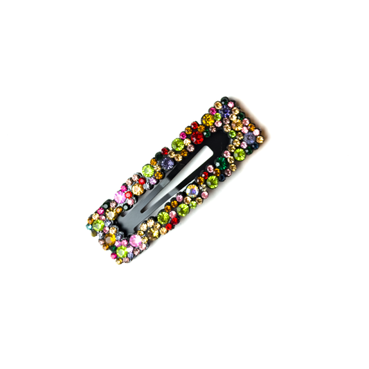 Presilha de cabelo tictac strass colorido vazado