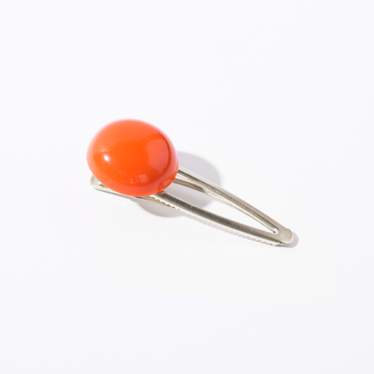Presilha de cabelo vazada chiclete laranja