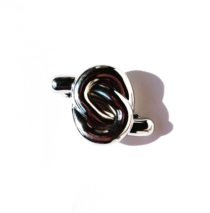 Presilha de cabelo nó metal prata