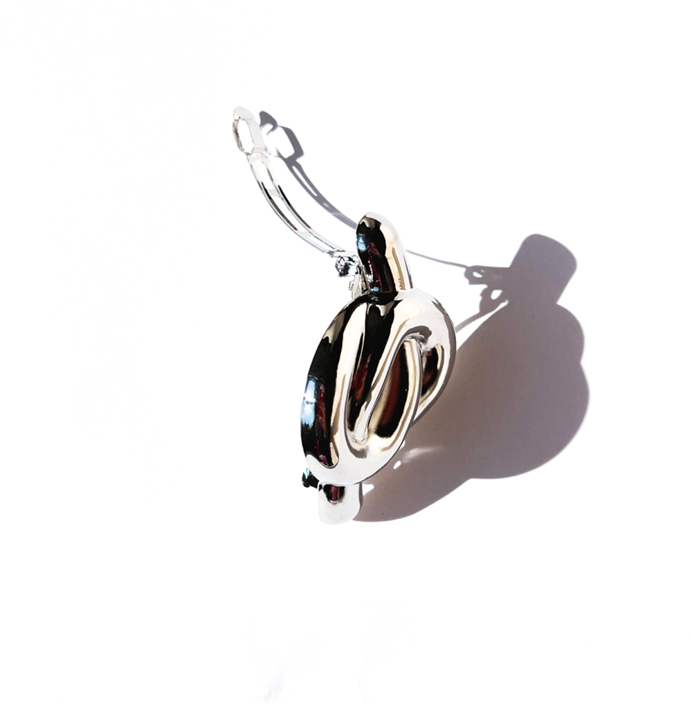 Presilha de cabelo nó metal prata