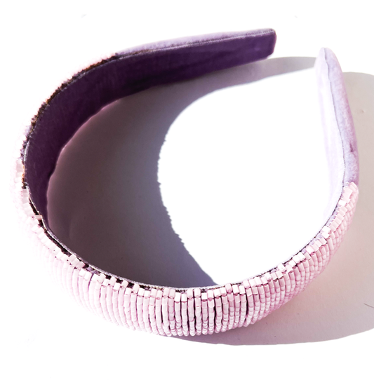 Tiara de cabelo bordada lilás