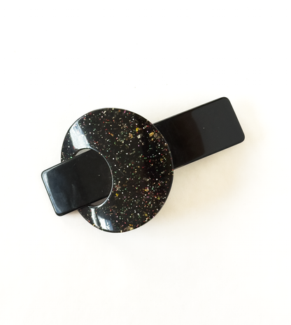 Presilha de cabelo cher preta com glitter