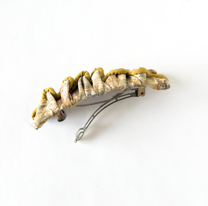 Presilha de cabelo vintage vibes estampada com verde