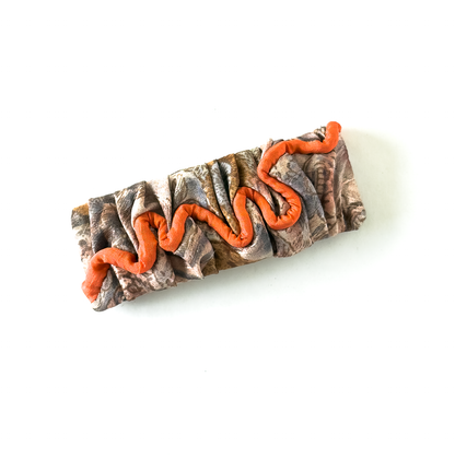 Presilha de cabelo vintage vibes estampada com laranja