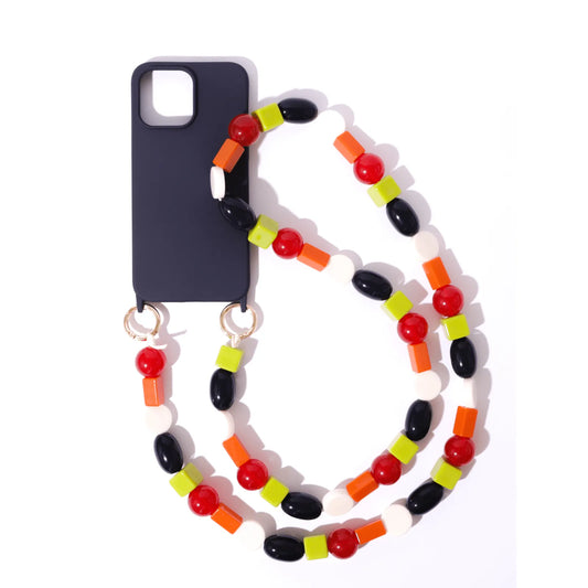 Capinha de celular azul marinho com corda de pedras