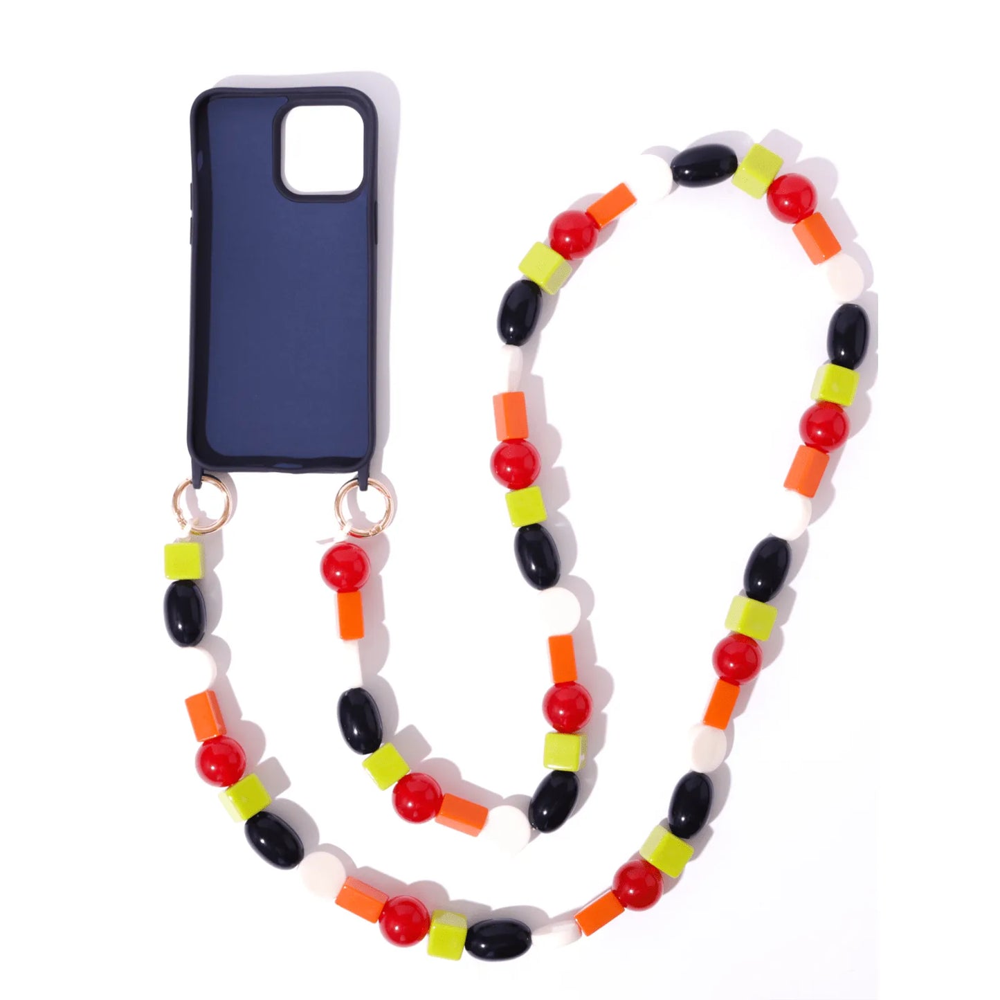 Capinha de celular azul marinho com corda de pedras
