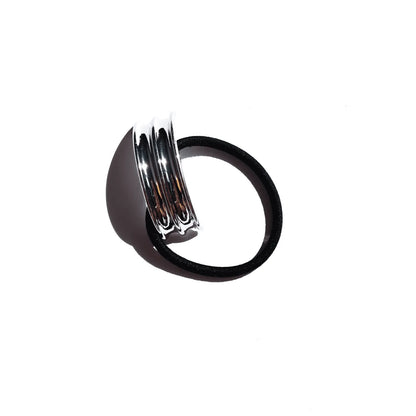 Elástico de cabelo metal texturado prata